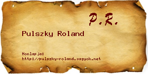 Pulszky Roland névjegykártya